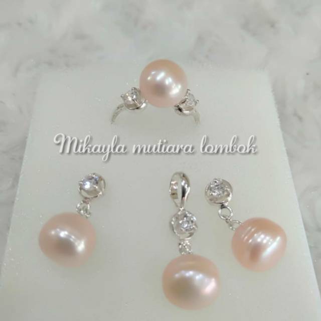 Set perak mutiara lombok [ mutiara tawar ]