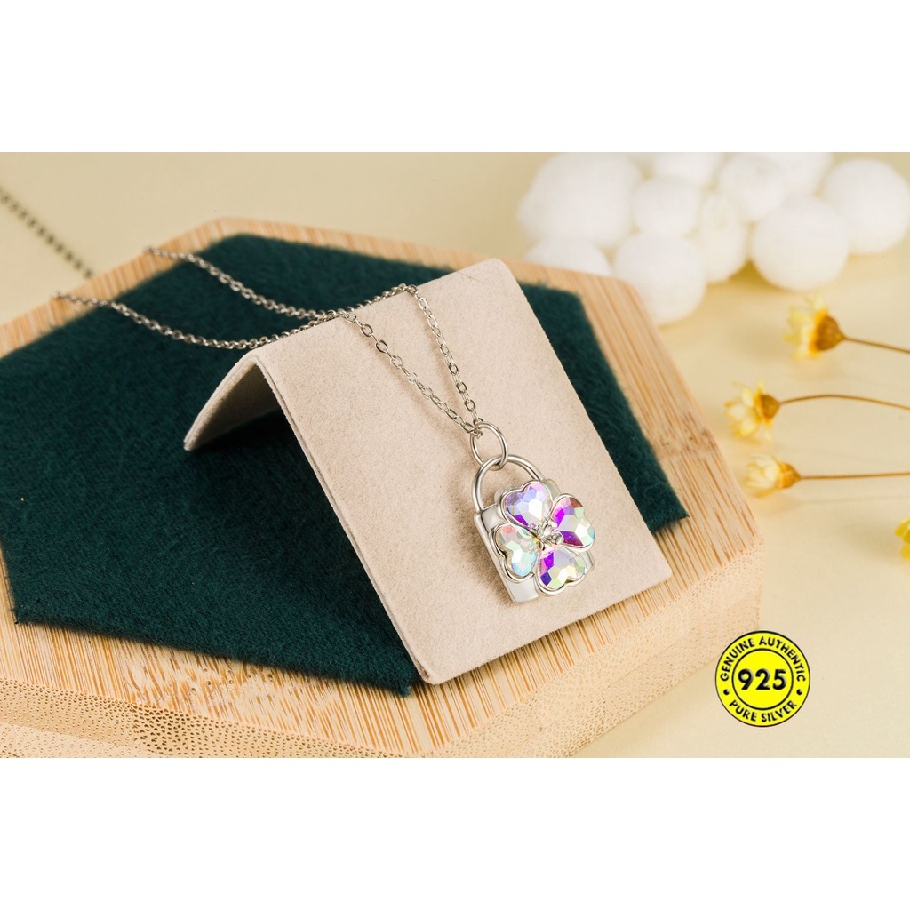 Kalung Rantai Sterling Silver 925 Dengan Liontin Gembok Hati Untuk Wanita