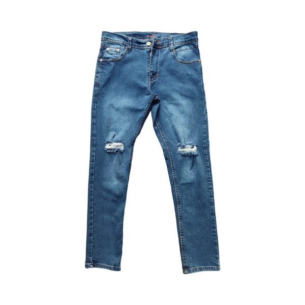 celana jeans sobek lutut pria dodikies jeans street melar