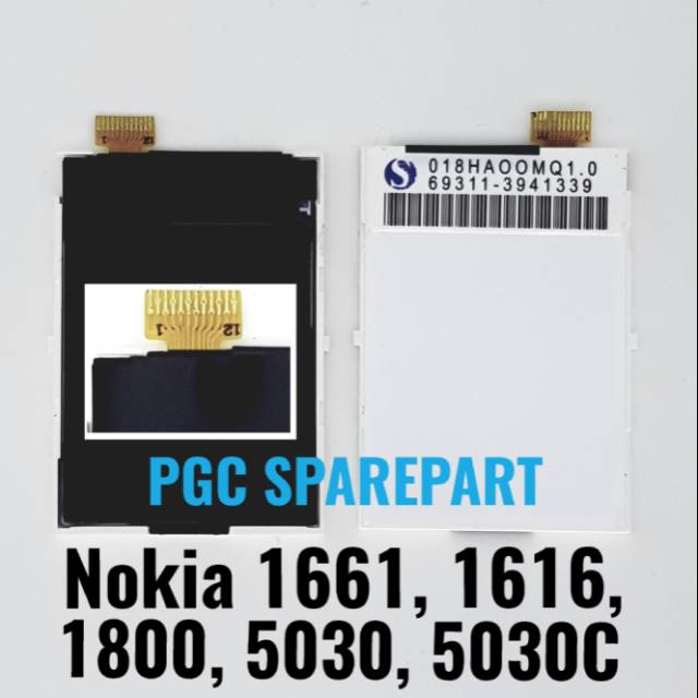 LCD Nokia 1661 1616 1800 5030 5030C - LCD ONLY SAJA