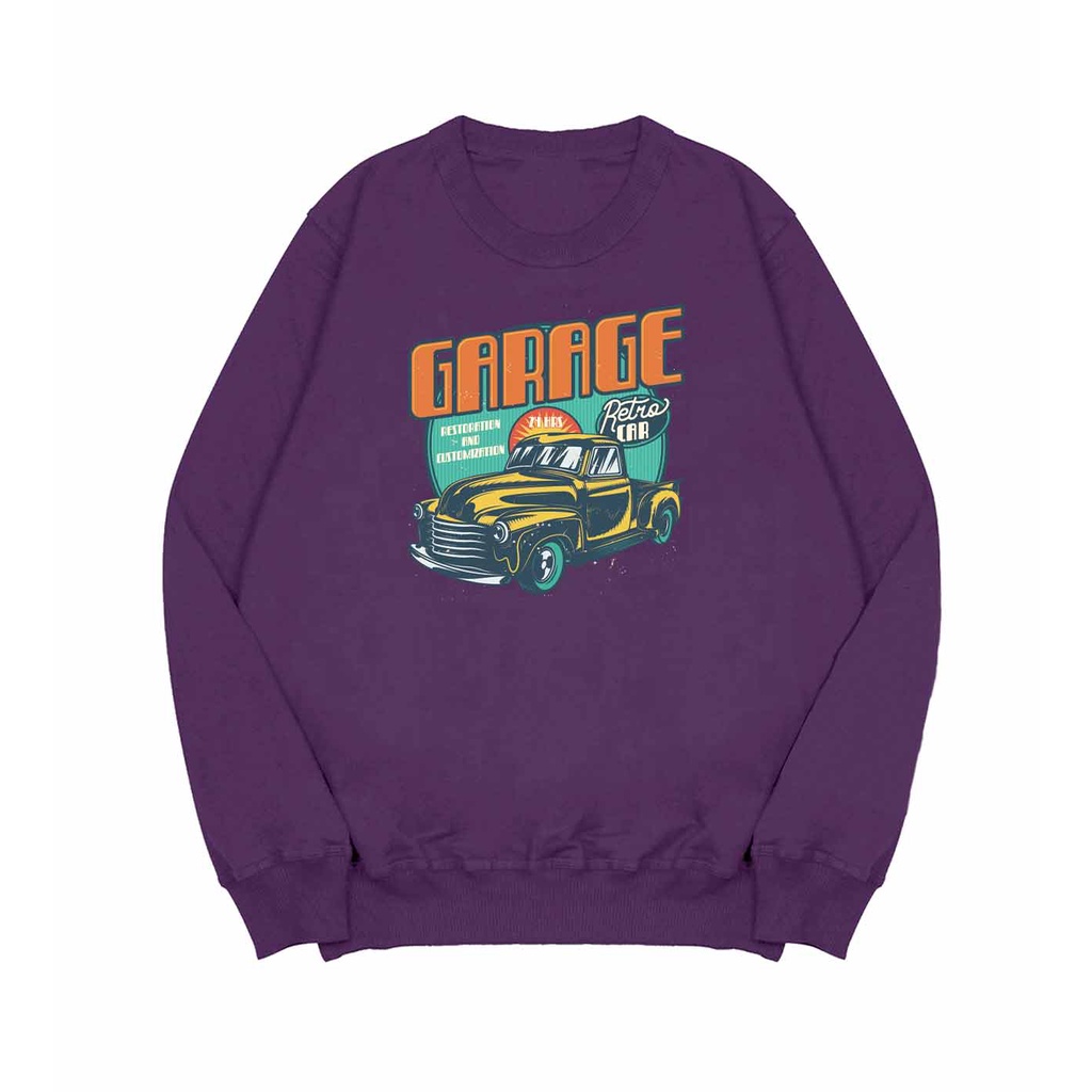 Sweater Crewneck Garage Pria Fleece M - XXL