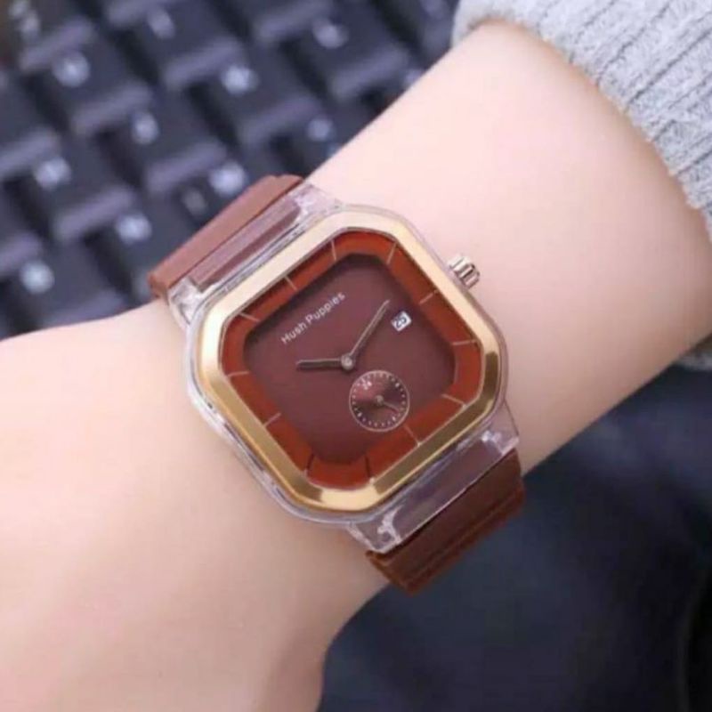 Jam Tangan Wanita_Hush_Puppies_Tanggal Aktif Strap Rubber bisa COD