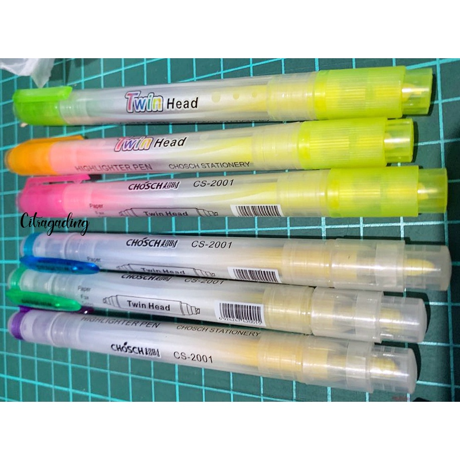 

HIGHLIGHTER CHOSCH CS-2001 2 WARNA DUAL COLOR TEXTLINER STABILO AESTETHIC BULLET JOURNAL GROSIR LUSIN MURAH ECER