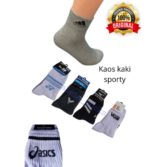 6 PASANG KAOS KAKI SPORT PENDEK 3/4 MOTIF DEWASA PRIA DAN WANITA (RANDOM)