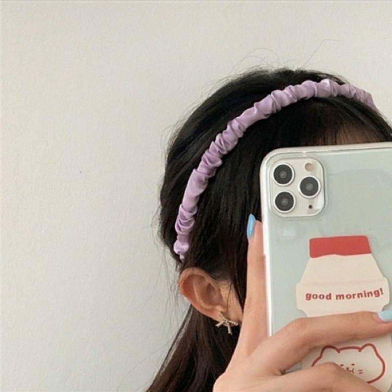 Bando Scrunchie Bahan Satin/Bando Kain Satin/Bando Korea/Bando kekinian terpopuler