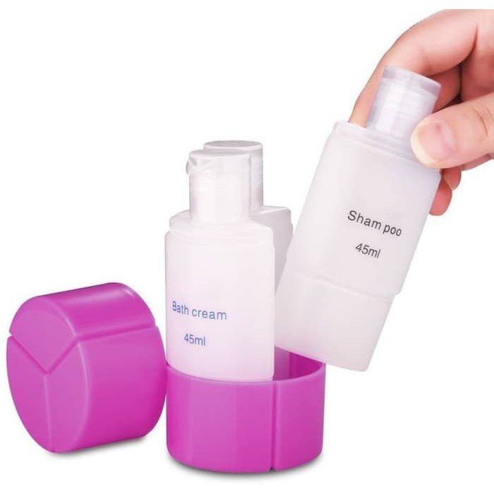 Botol Kosong 3 in 1 Sabun Shampo Obat Cairan Cream Mini Travel 45ml