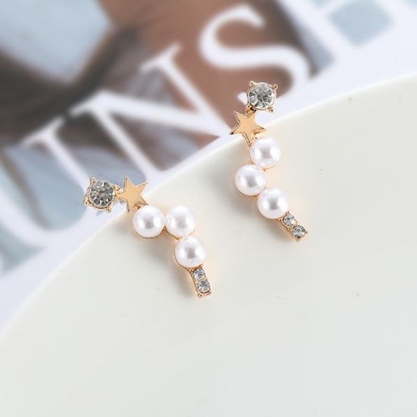 MORYMOSHI A47 Anting Tusuk Bintang Mutiara Fashion Wanita Korea Aksesoris Murah