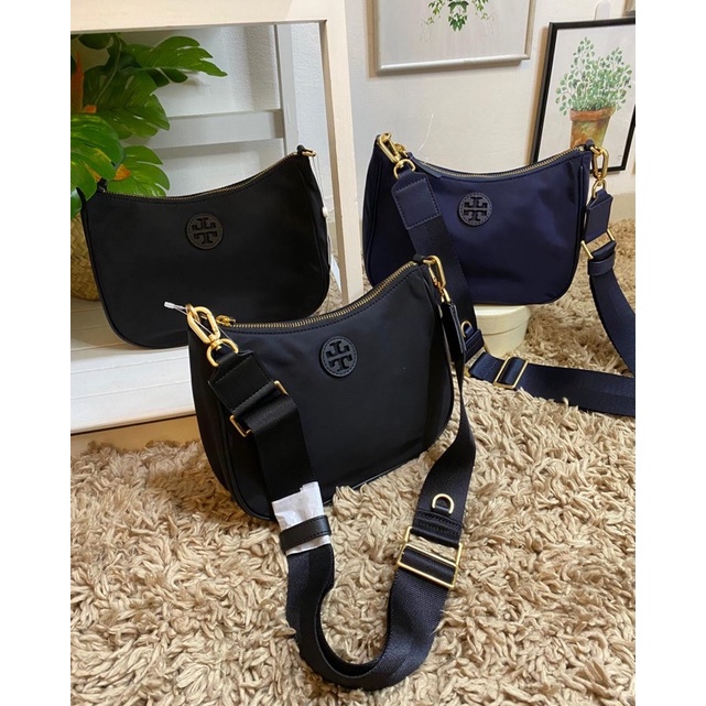 TB Nylon Web Mini Hobo Black / Navy nwt (size 23x7x17 cm)