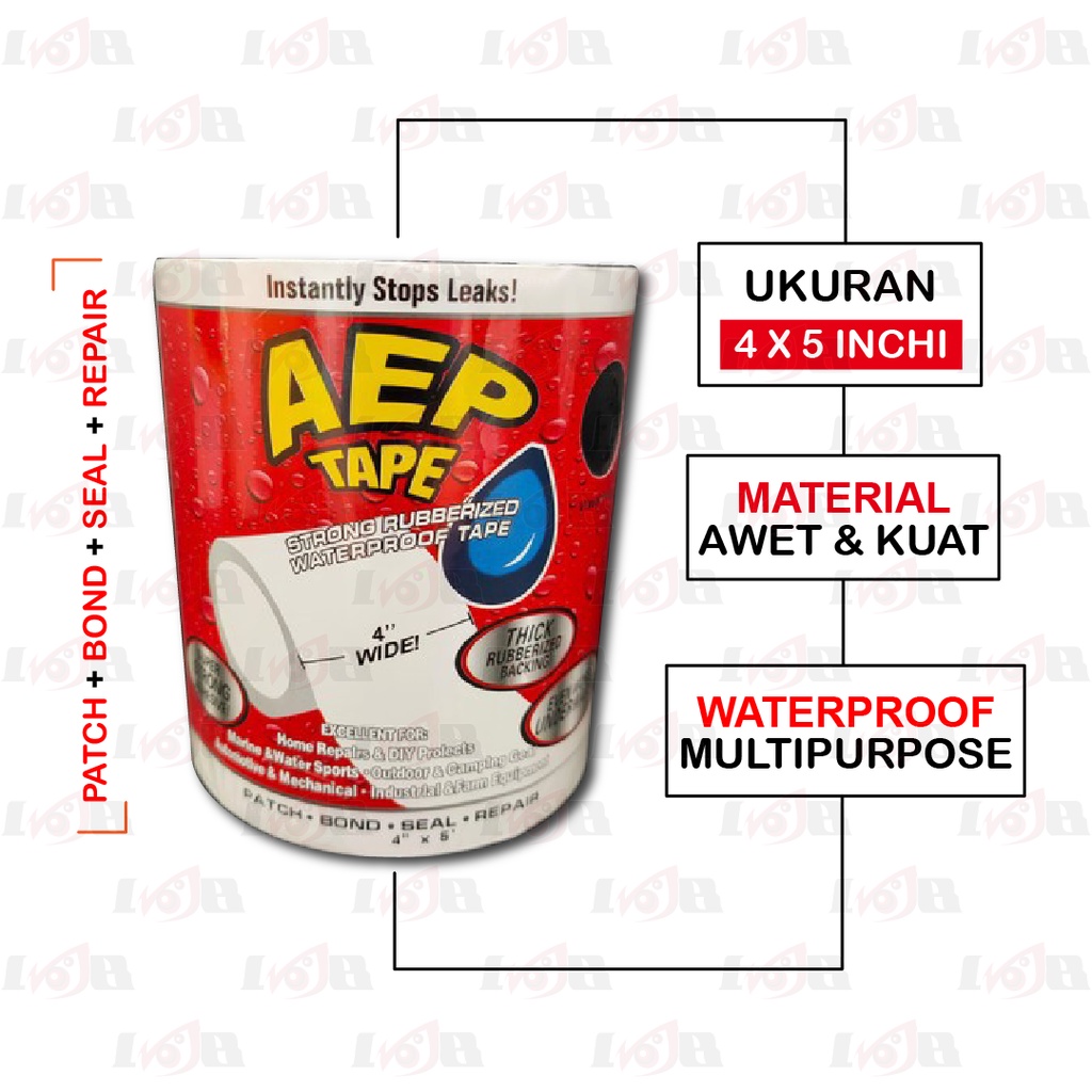 FIex Tape Lakban Ajaib Lem Isolasi Waterproof Anti Air Bocor Tape 4 inci