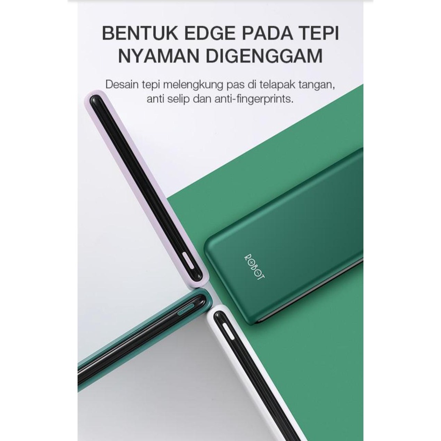 ROBOT RT180 TRAVEL POWERBANK DUAL INPUT PORT MICRO USB &amp; TYPE C POWER BANK 10000MAH