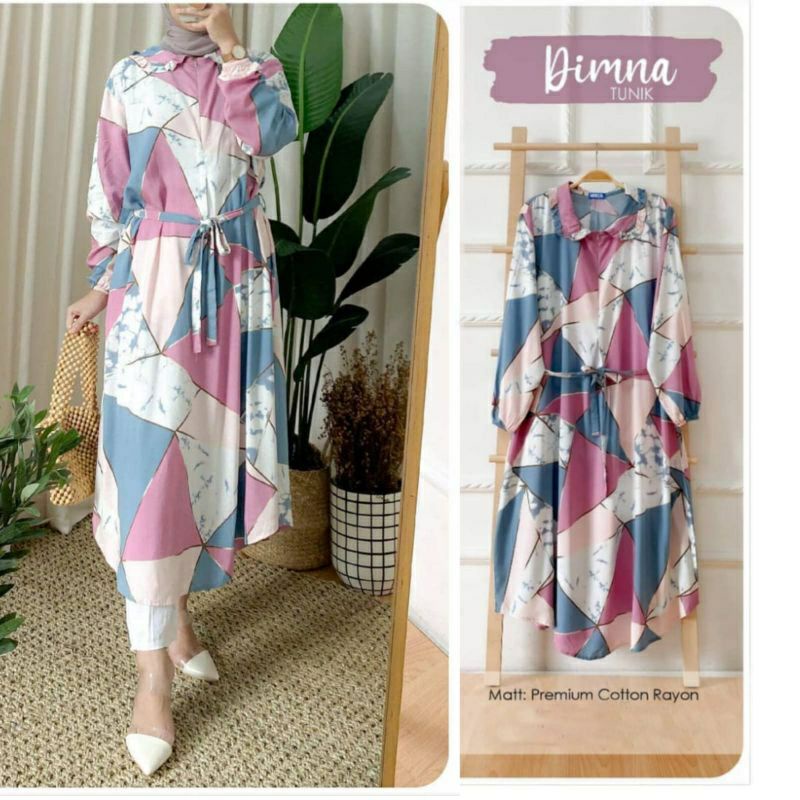 Tunik Rayon Wanita Motif Kekinian LD 100 - 140 Cm