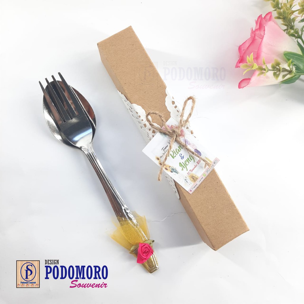 souvenir sendok makan sendok stainless sendok rustic box