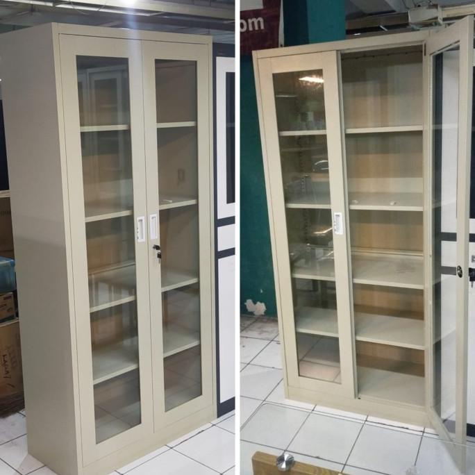 

[[COD]] lemari arsip lemari kantor lemari besi full pintu kaca CUCI GUDANG Kode 836