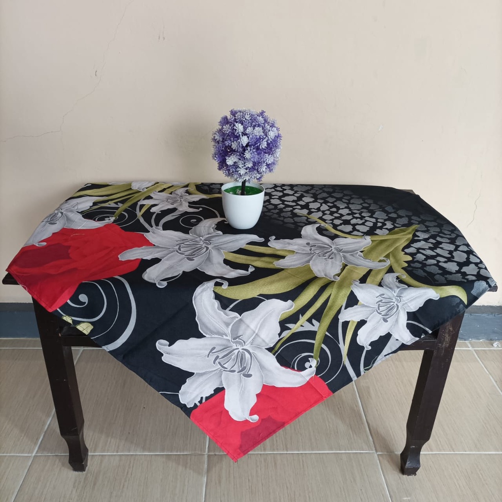 Taplak Meja Sekolahan Kantor Guru Kain Katun Ukuran 100x100 cm Beraneka Corak Dan Motif Batik Bunga Abstrak Aesthetic