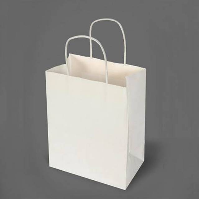 

WHITE KRAFT / Paper Bag Putig M / Tas Kertas / Goodie Bag / Shopping Bag / Tas Belanja / Handle Bag