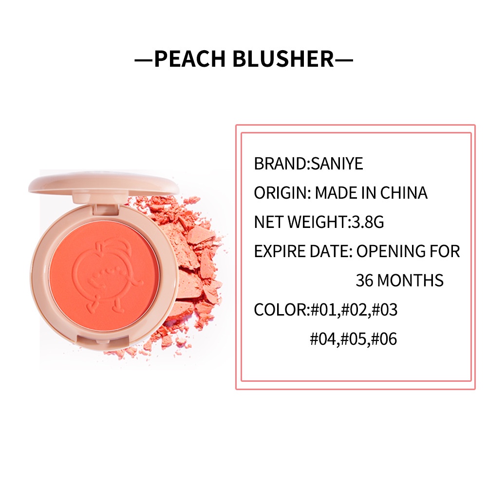 [100% ORIGINAL】【READY】 BPOM SANIYE Blush On Original Blusher Cheek Pressed Powder Blushed Matte  - TRAVEL FRIENDLY