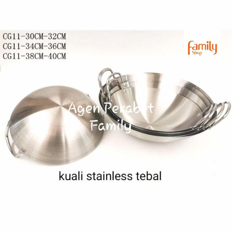 Kuali Wajan Stainless Anti Lengket 30cm