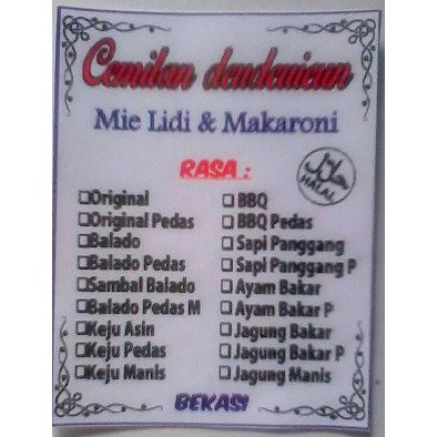 

Mie lidi Standing Pounch Diskon