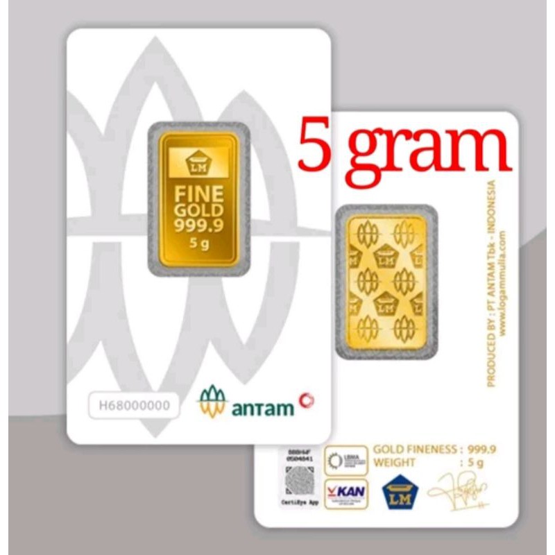 5 Gram Emas ANTAM / Logam Mulia / Fine Gold 999,9%