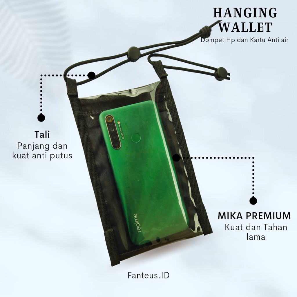 FANTEUS - Dompet Hp Mika Anti Air Sako Hanging Tas Selempang Mini Hp Pria