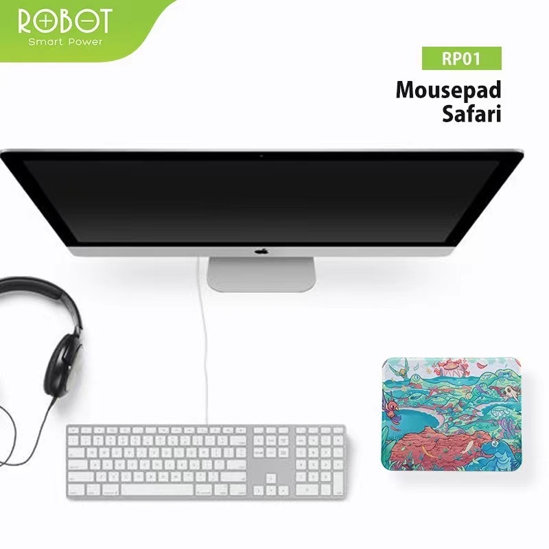 Mousepad ROBOT Alas Karet Anti Slip RP01 Safari Animal Edition Original