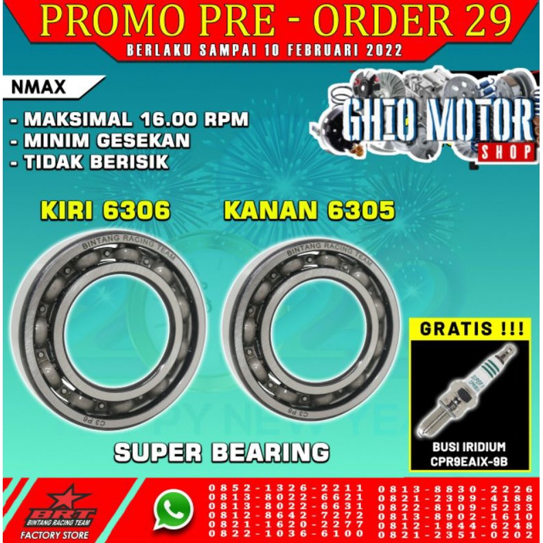 Bearing Kruk AS Bandul BRT NMAX VARIO 125 KLX 150 Beat fi laher stang seher bearing stang bandul brt