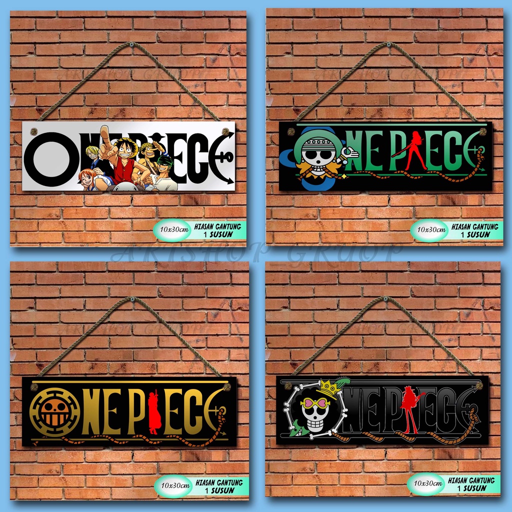 Hiasan pintu pajangan pintu ANIME ONE PIECE shabby walldecor poster kayu. pajangan rumah dekorasi