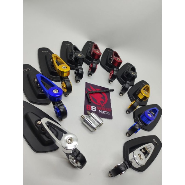 Spion Jalu Oval CNC Bar End Universal - Spion Jalu Oval Premium Variasi Motor - Spion Jalu Nmax Aerox Lexi PCX Vixion Sonic Jupiter Vario Scoopy Beat Mio Satria dan lainnya