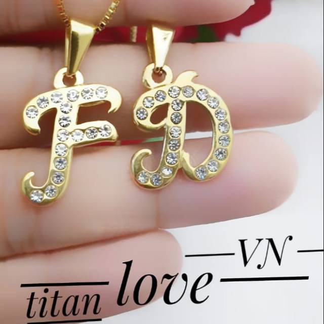 Titanium kalung huruf awet 2927