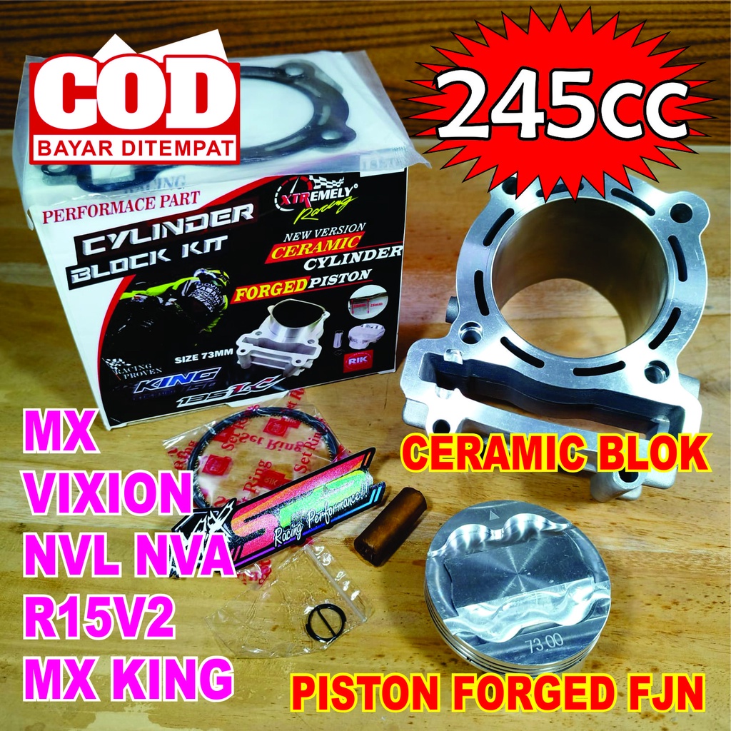 Blok BORE UP BLOKSET XTR 73 mm 72MM  ceramik piston forget fjn Jupiter MX king Vixion new old r15
