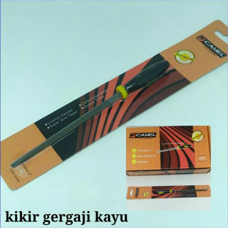 Kikir Gergaji Kayu 4&quot; /Kikir Gagang Karet/Kikir Segitiga