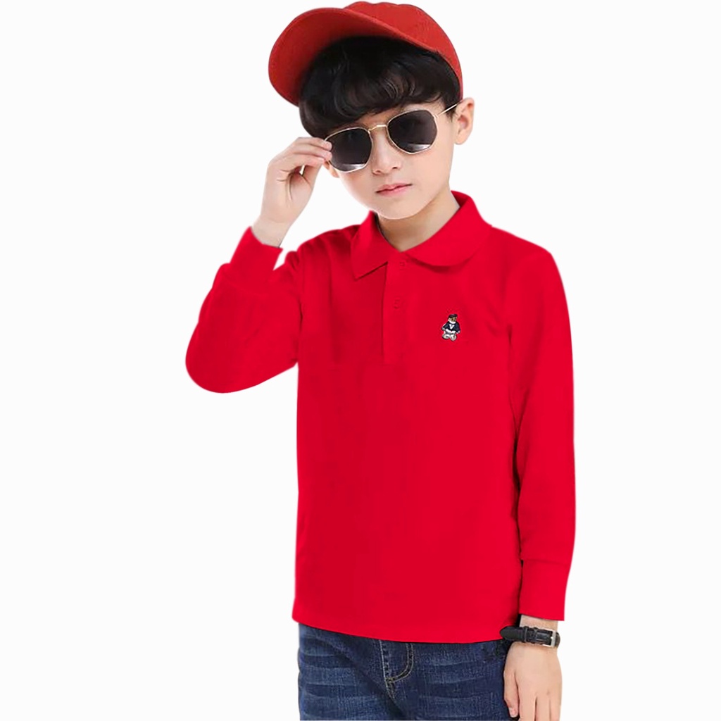 JOSJOLI_STORE/Baju Kids Polo/Atasan Anak Laki-Laki Lengan Panjang/7-14 Tahun