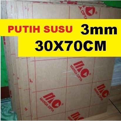 

Acrylic - Akrilik Putih Susu - Marga Cipta tebal 3mm ukuran 30x70cm