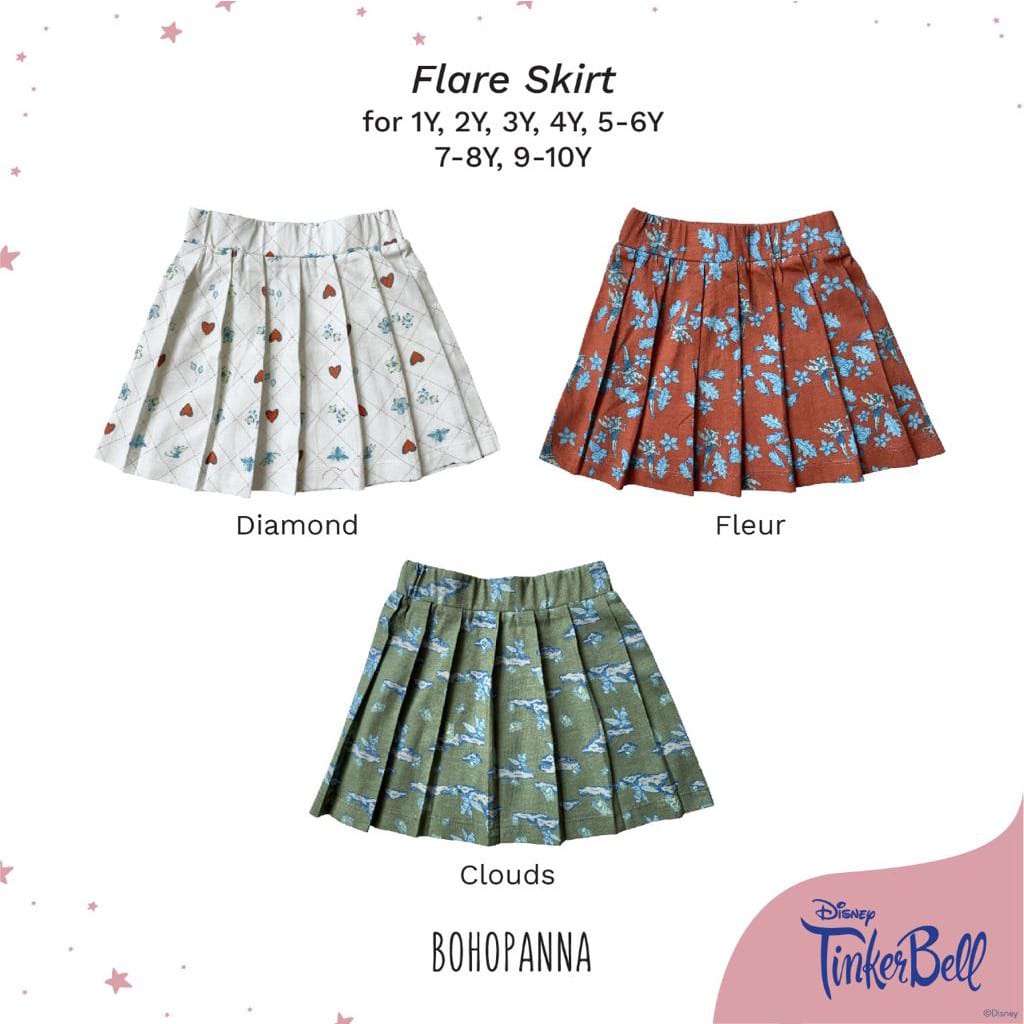 BOHOPANA | BOHO | BOHO PANNA FLARE SKIRT | ROK POLOS DAN MOTIF | ROK ANAK PEREMPUAN | ROK MOTIF DAN POLOS