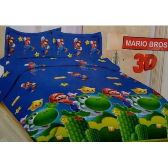 Sprei bonita karakter mario bross uk 120x200/sprei mario bross/sprei bonita mario bross