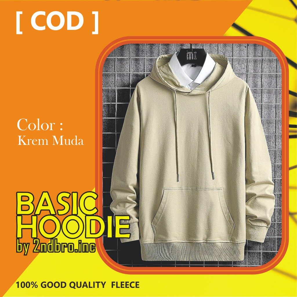 (Bisa COD) Kualitas Terbaik Hoodie Polos Jumper Overdose | Sweater Polos Unisex Couple > Murah Cream