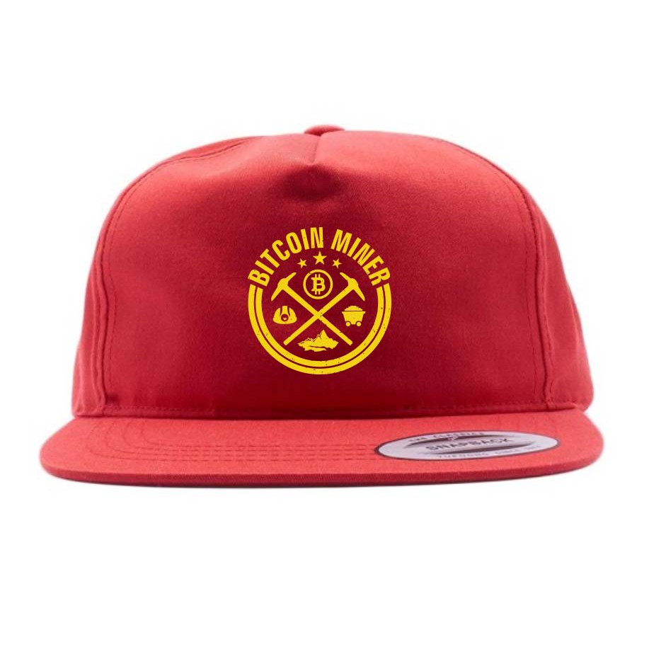 topi snapback cotton premium bitcoin bit coin miner