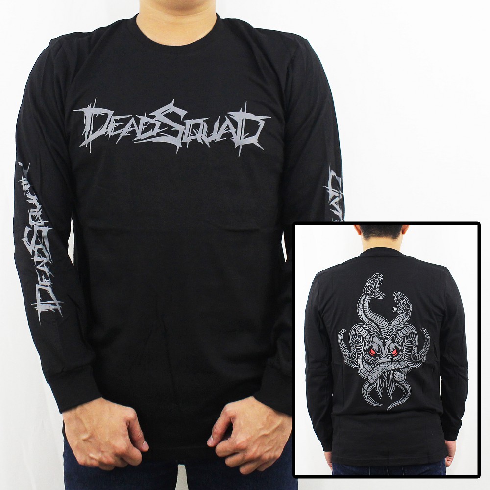 BAJU MUSIK DEADSQUAD LENGAN PANJANG 01 SIZE L XL XXL - BAJU LENGAN PANJANG DEADSQUAD - LONGSLEEVE PRIA MUSIK - LONGSLEEVE MUSIK - BAJU MUSIK LENGAN PANJANG - BURGERKILL - JASAD - JERUJI - IRON MAIDEN - BLACK SABATH - SERINGAI - SLIPKNOT - BMTH