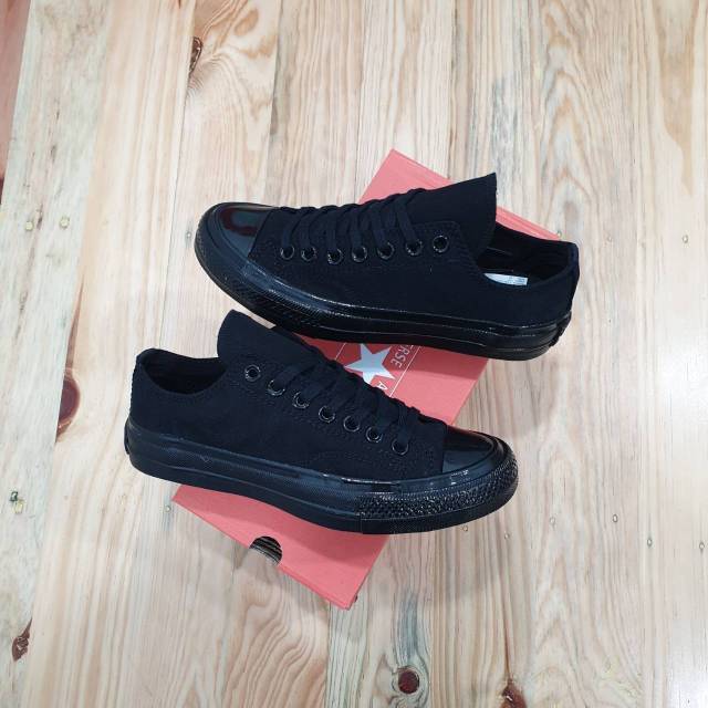 SEPATU CONVERSE CT ALLSTAR 1970S 70S LOW FULL BLACK PREMIUM ORIGINAL TERLARIS