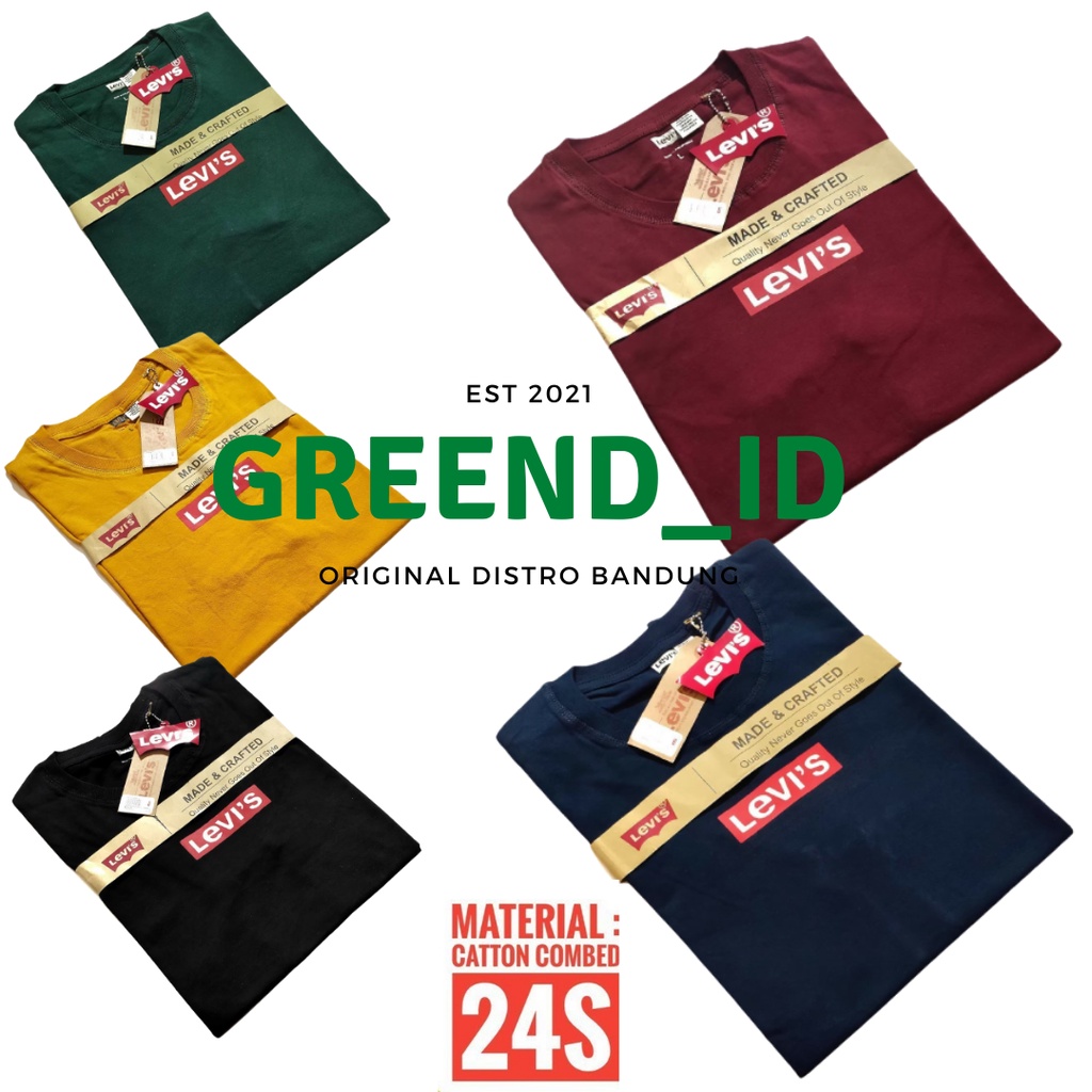 Kaos Levis Pria Original Lengan Pendek Cotton Combed 24S Premium Original Distro Bandung