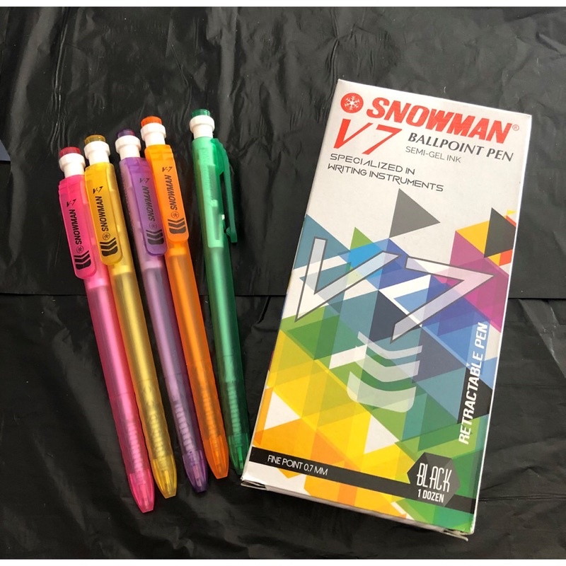

[12 PCS / 1 BOX] Pulpen V7 Snowman Semi Gel-ink