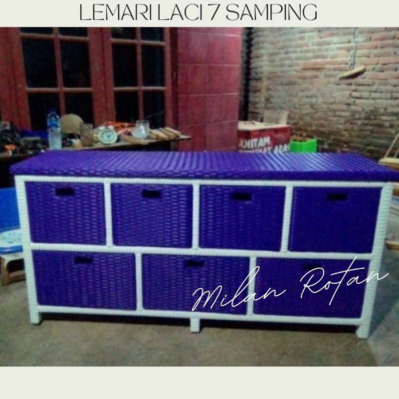 lemari laci rotan sintetis