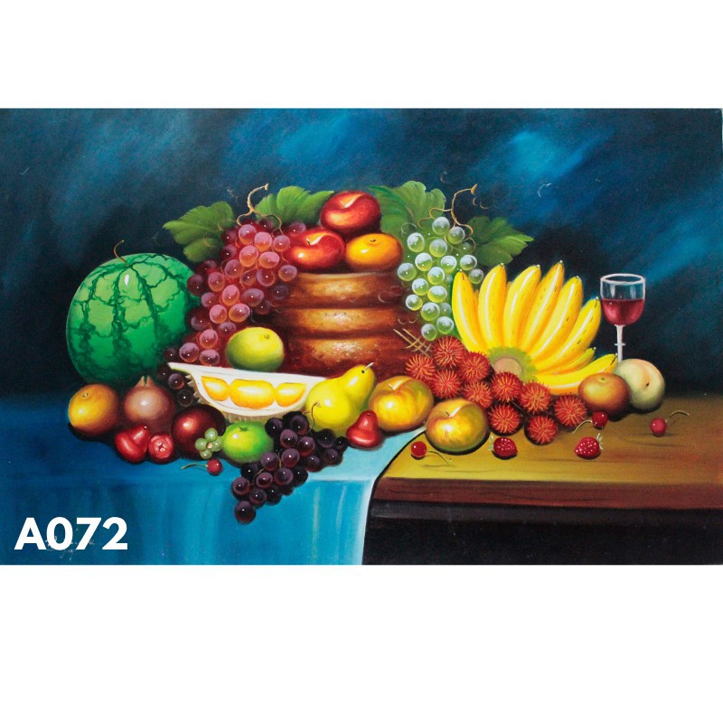 Dekorasi Dinding Lukisan Buah Kanvas Asli uk Besar Hiasan Ruang Makan Ruangan Ukuran 85zx135Cm