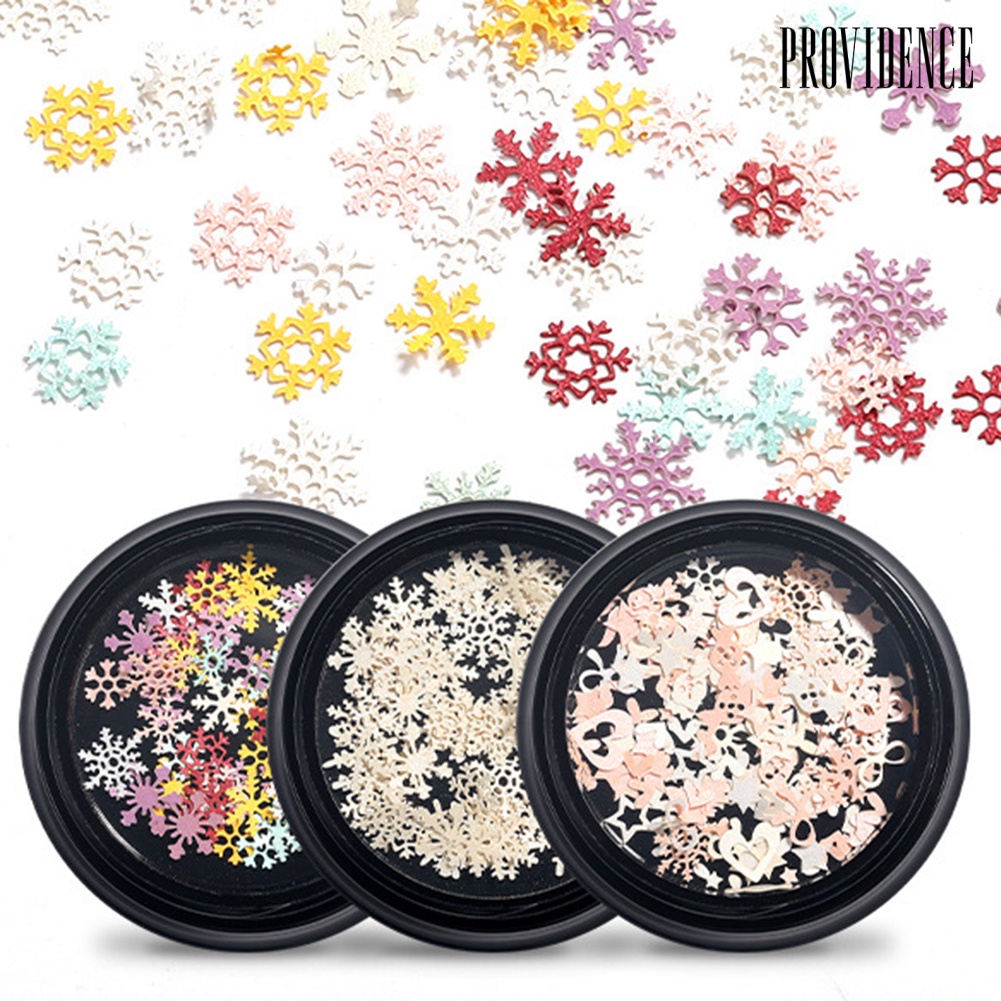 Providence 100Pcs/Box Ultra-thin Pearlescent Colored Christmas Snowflake Nail Art Sequins