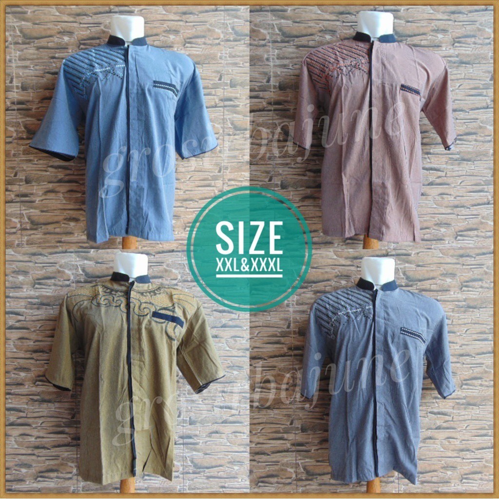 Baju Taqwa Baju Koko Pria Lengan Pendek JUMBO XXL XXXL Baju Taqwa Baju Koko Pria Lengan Pendek JUMBO XXL XXXL