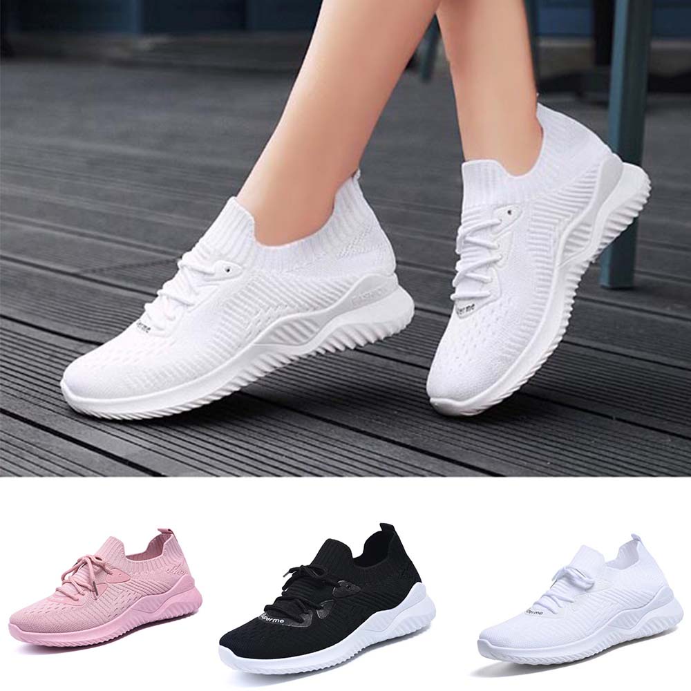 Sepatu wanita tidak licin sneakers 2022 Sepatu olahraga rajutan terbang sports shoes