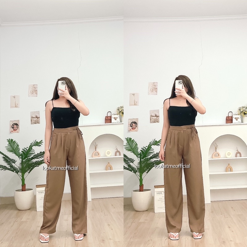 lookatmeofficial • Michaela Pants - Celana Kulot Highwaist Casual Polyester