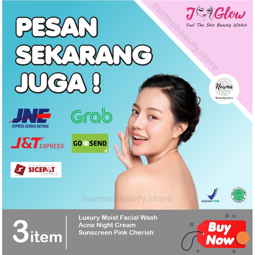 Jglow J glow Skincare Paket Sensitif  Skin Care Krim Perawatan Kecantikan Pemutih Wajah Glowing BPOM-8