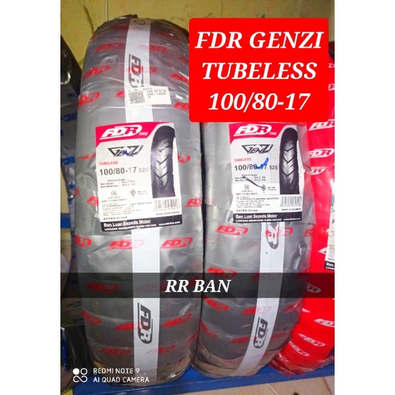 Ban montor fdr genzi tubeless 100/80-17 tubeless ban montor viksion bison cb megapro ban tubeless ri