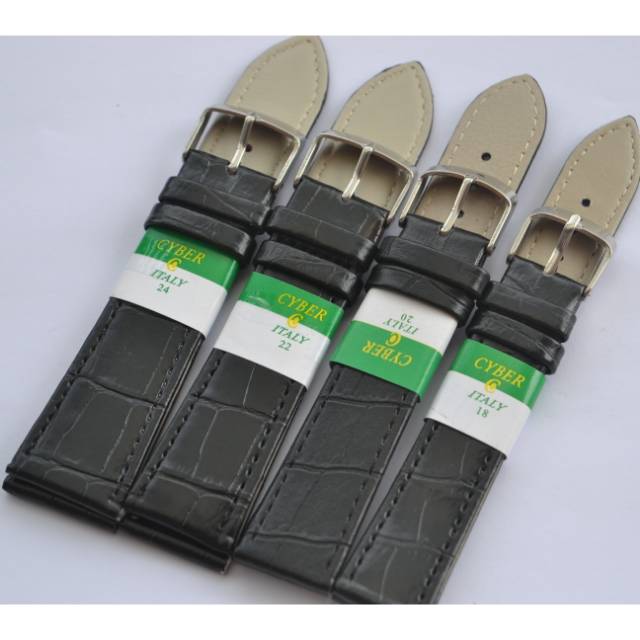 Strap tali jam tangan kulit hitam